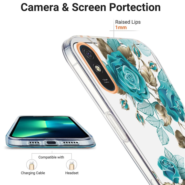 For Xiaomi Redmi 9A Ring IMD Flowers TPU Phone Case