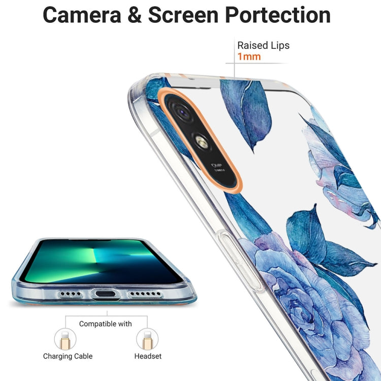 For Xiaomi Redmi 9A Ring IMD Flowers TPU Phone Case