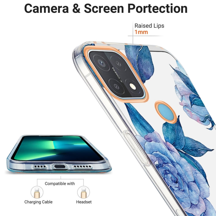 For OPPO A15 / A15s Ring IMD Flowers TPU Phone Case