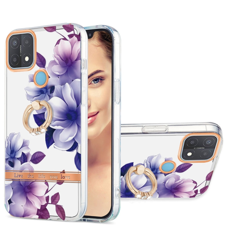For OPPO A15 / A15s Ring IMD Flowers TPU Phone Case
