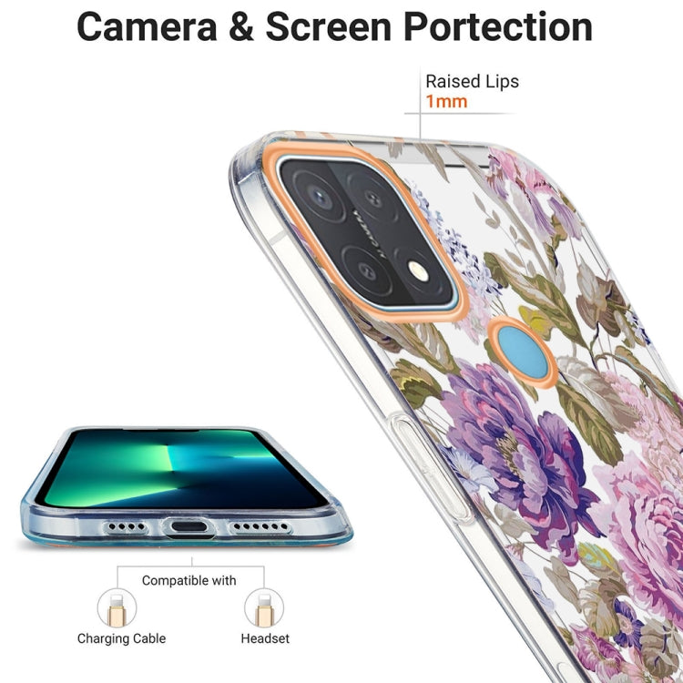 For OPPO A15 / A15s Ring IMD Flowers TPU Phone Case