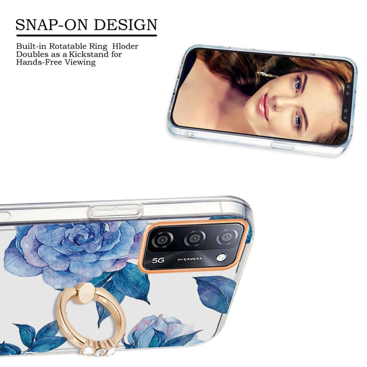 For OPPO A55 5G / A54 4G / A53S 5G / A16 / A54S 4G Ring IMD Flowers TPU Phone Case