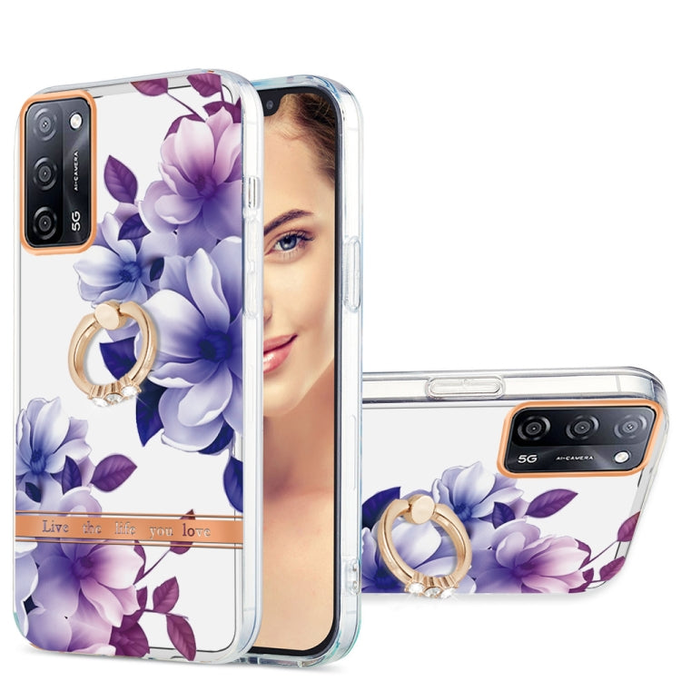For OPPO A55 5G / A54 4G / A53S 5G / A16 / A54S 4G Ring IMD Flowers TPU Phone Case
