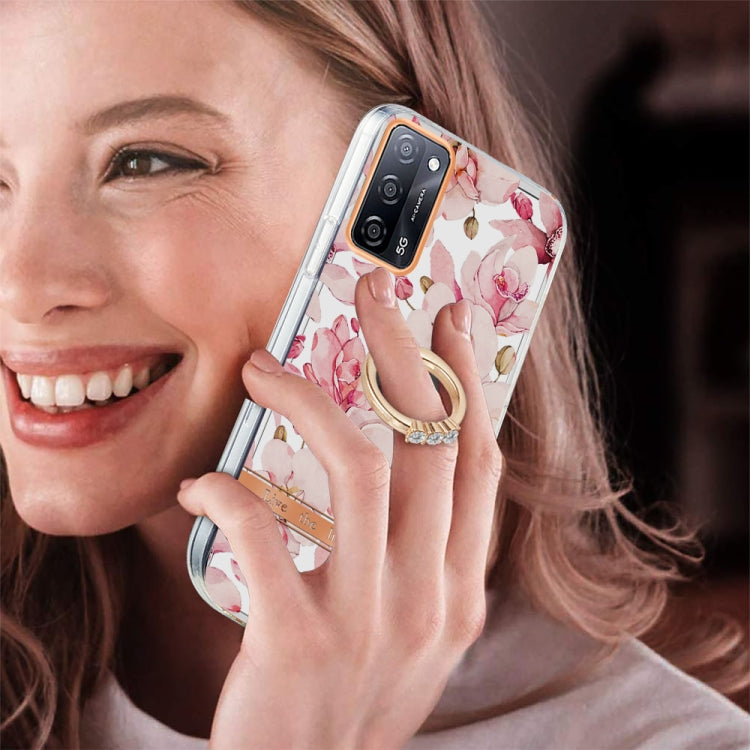 For OPPO A55 5G / A54 4G / A53S 5G / A16 / A54S 4G Ring IMD Flowers TPU Phone Case
