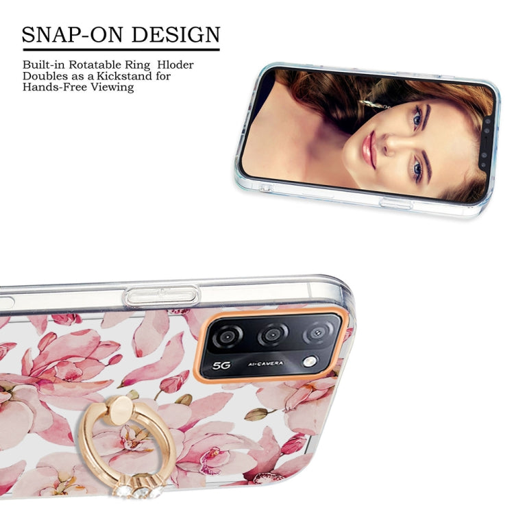 For OPPO A55 5G / A54 4G / A53S 5G / A16 / A54S 4G Ring IMD Flowers TPU Phone Case