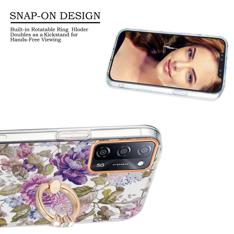 For OPPO A55 5G / A54 4G / A53S 5G / A16 / A54S 4G Ring IMD Flowers TPU Phone Case