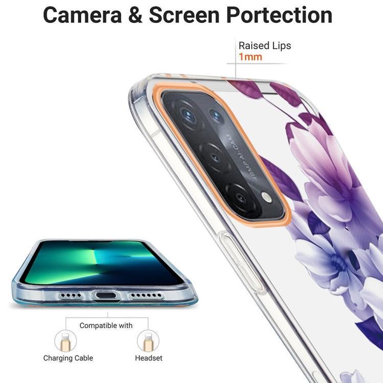 For OPPO A74 5G / A93 5G / A54 5G / A93S 5G Ring IMD Flowers TPU Phone Case