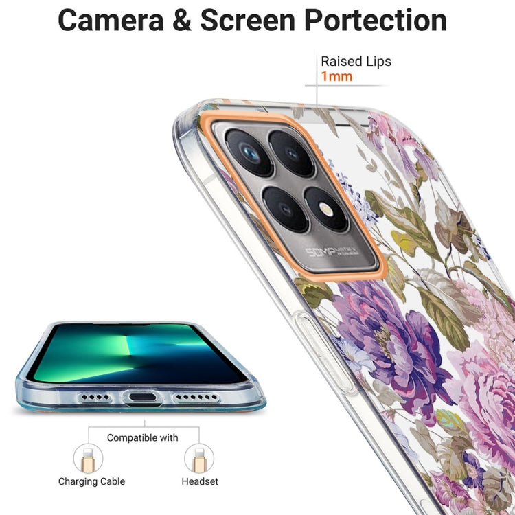 For OPPO Realme 8i Ring IMD Flowers TPU Phone Case