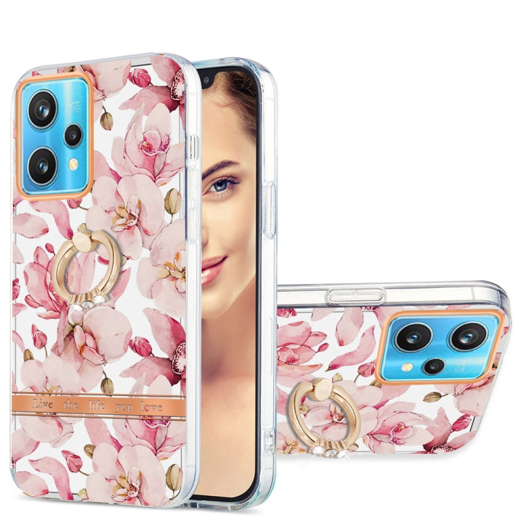 For OPPO Realme 9 Pro+ 5G Ring IMD Flowers TPU Phone Case