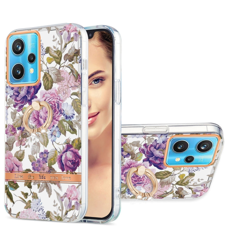 For OPPO Realme 9 Pro+ 5G Ring IMD Flowers TPU Phone Case