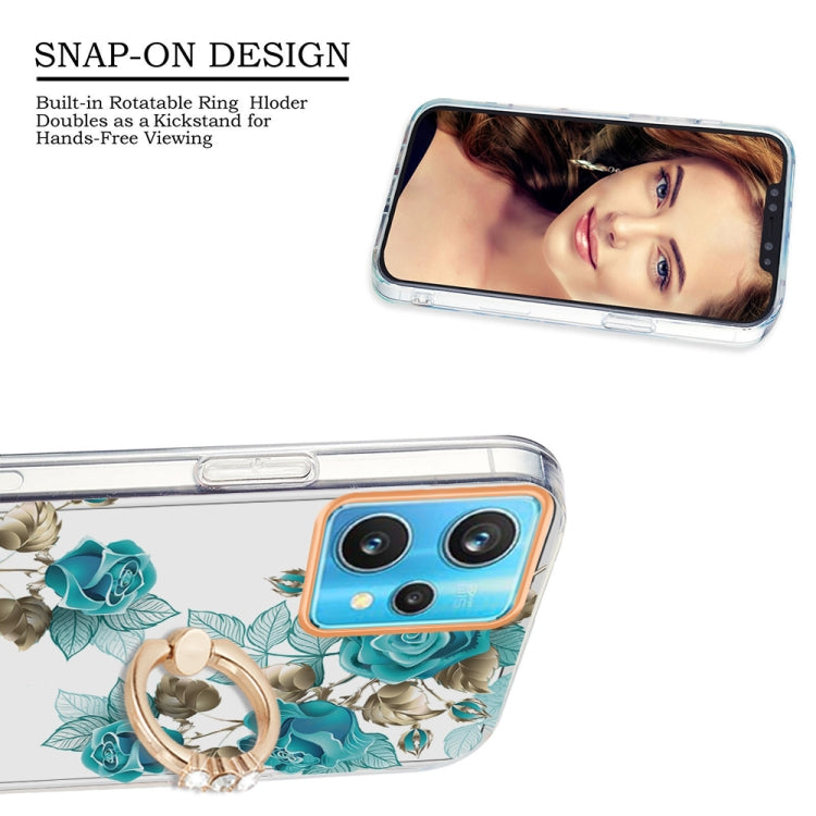 For OPPO Realme 9 Pro 5G Ring IMD Flowers TPU Phone Case