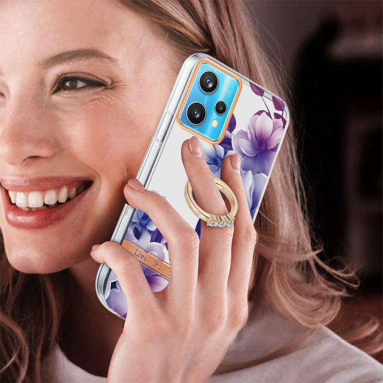 For OPPO Realme 9 Pro 5G Ring IMD Flowers TPU Phone Case