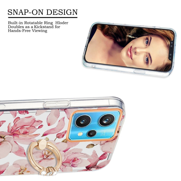 For OPPO Realme 9 Pro 5G Ring IMD Flowers TPU Phone Case
