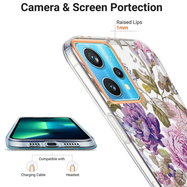 For OPPO Realme 9 Pro 5G Ring IMD Flowers TPU Phone Case
