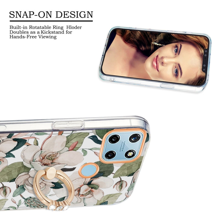 For OPPO Realme C21Y Ring IMD Flowers TPU Phone Case