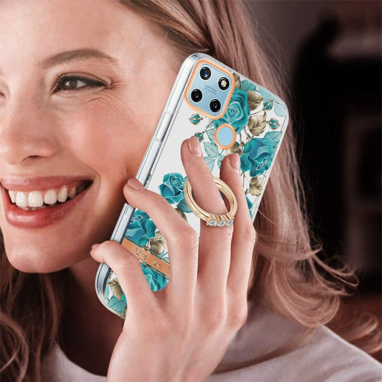 For OPPO Realme C21Y Ring IMD Flowers TPU Phone Case