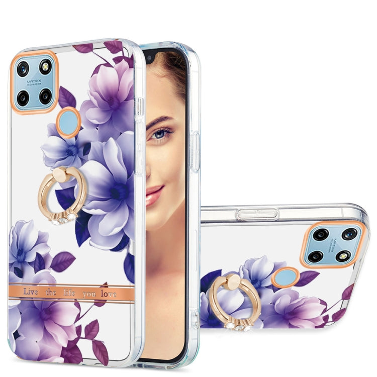For OPPO Realme C21Y Ring IMD Flowers TPU Phone Case