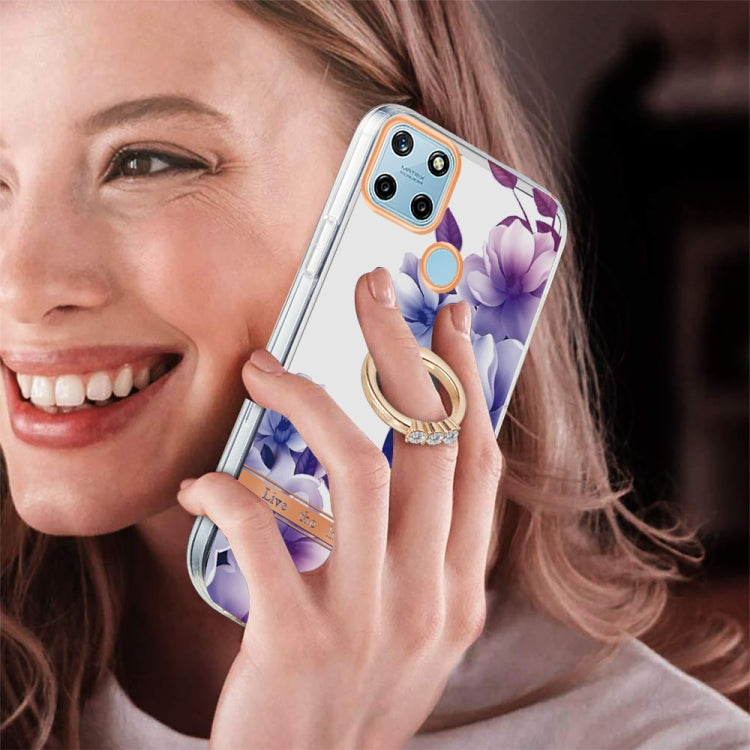For OPPO Realme C21Y Ring IMD Flowers TPU Phone Case