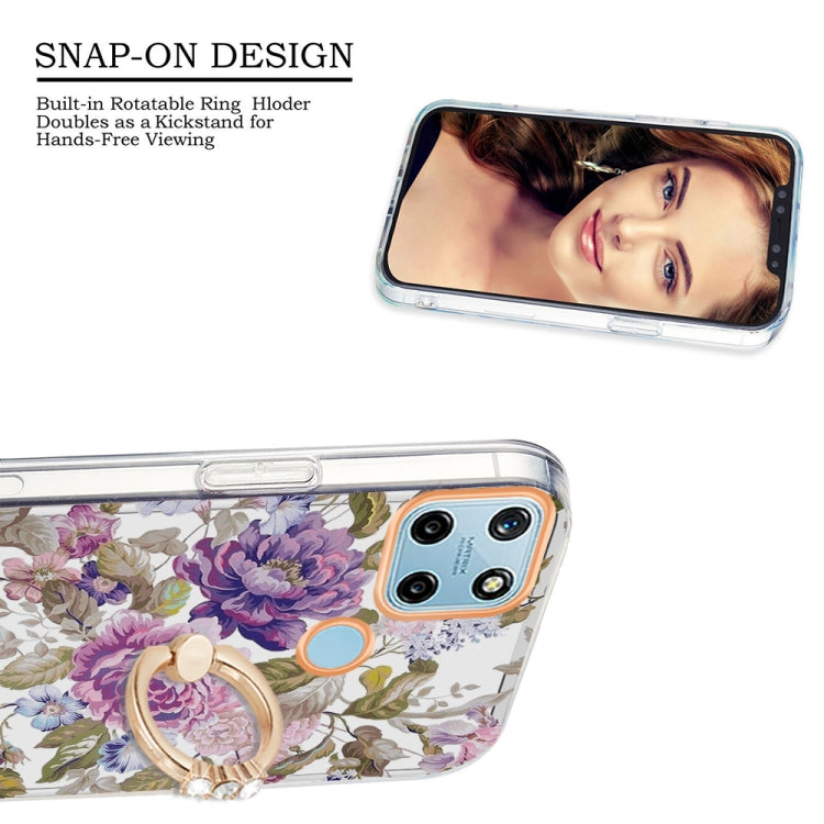 For OPPO Realme C21Y Ring IMD Flowers TPU Phone Case