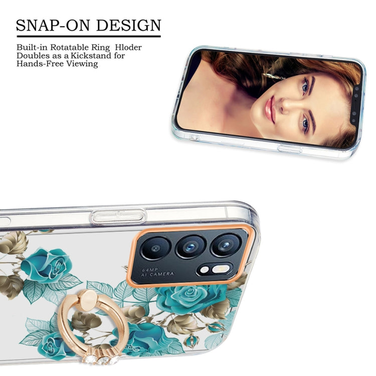 For OPPO Reno6 5G Ring IMD Flowers TPU Phone Case