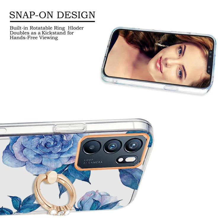 For OPPO Reno6 5G Ring IMD Flowers TPU Phone Case