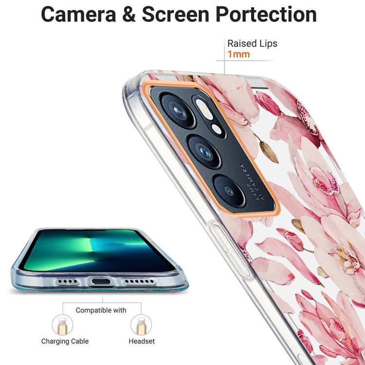 For OPPO Reno6 5G Ring IMD Flowers TPU Phone Case