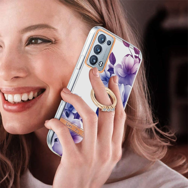For OPPO Reno6 Pro+ 5G / Reno6 Pro Global Ring IMD Flowers TPU Phone Case