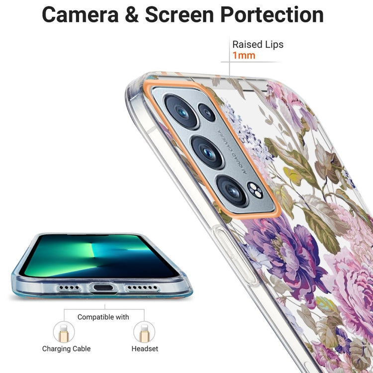 For OPPO Reno6 Pro+ 5G / Reno6 Pro Global Ring IMD Flowers TPU Phone Case