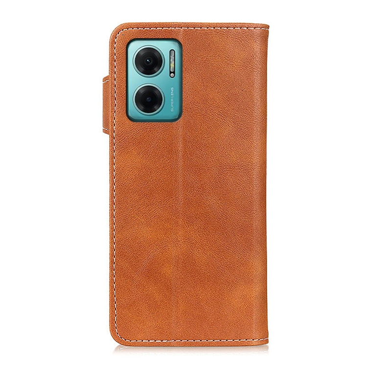 For Xiaomi Redmi Note 11E / Redmi 10 5G S-Type Stitching Calf Texture Leather Phone Case