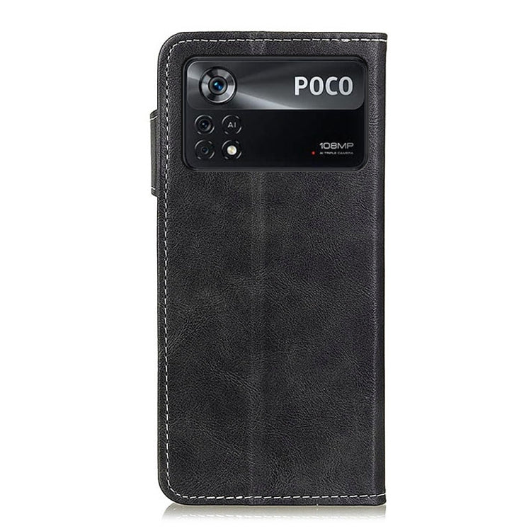 For Xiaomi Poco X4 Pro 5G S-Type Stitching Calf Texture Leather Phone Case