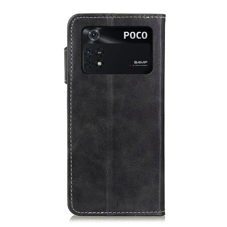 For Xiaomi Poco M4 Pro 4G S-Type Stitching Calf Texture Leather Phone Case