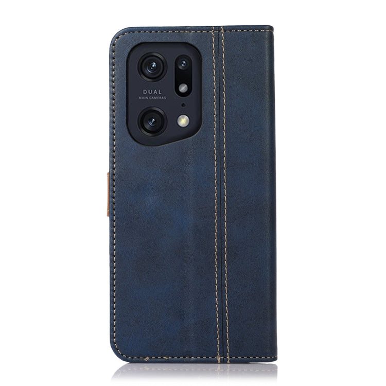For OPPO Find X5 Pro Stitching Thread Calf Texture Leather Phone Case