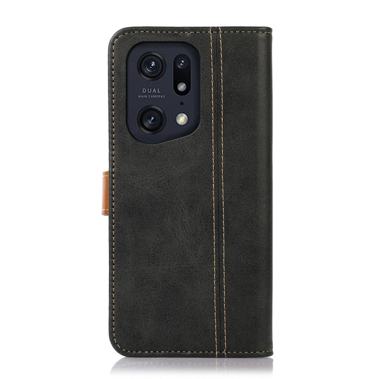 For OPPO Find X5 Pro Stitching Thread Calf Texture Leather Phone Case
