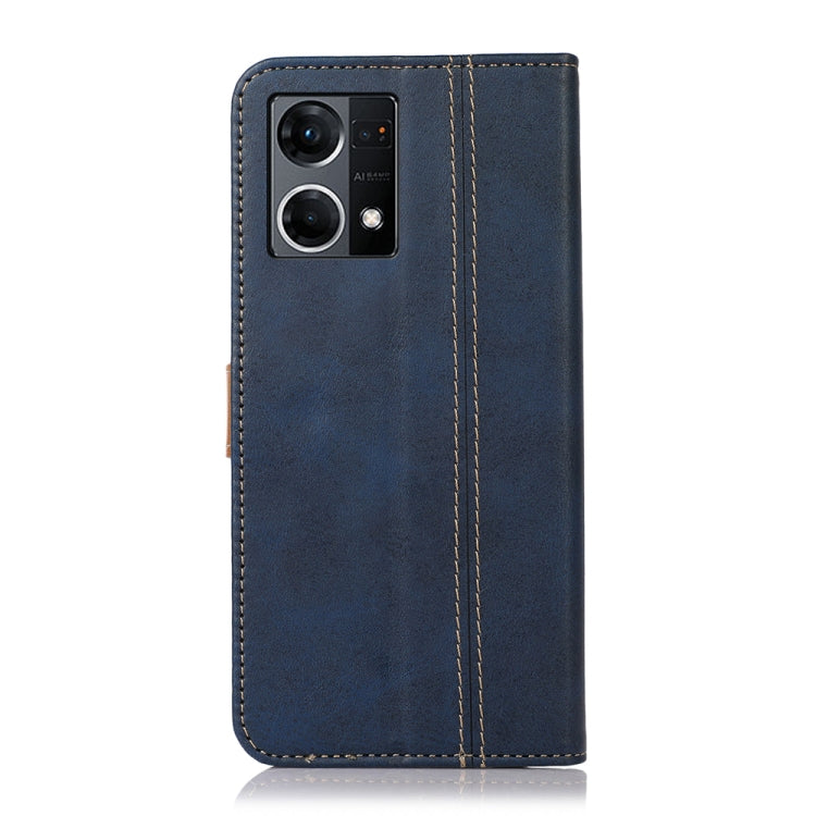 For OPPO Reno7 4G Global / F21 Pro Stitching Thread Calf Texture Leather Phone Case
