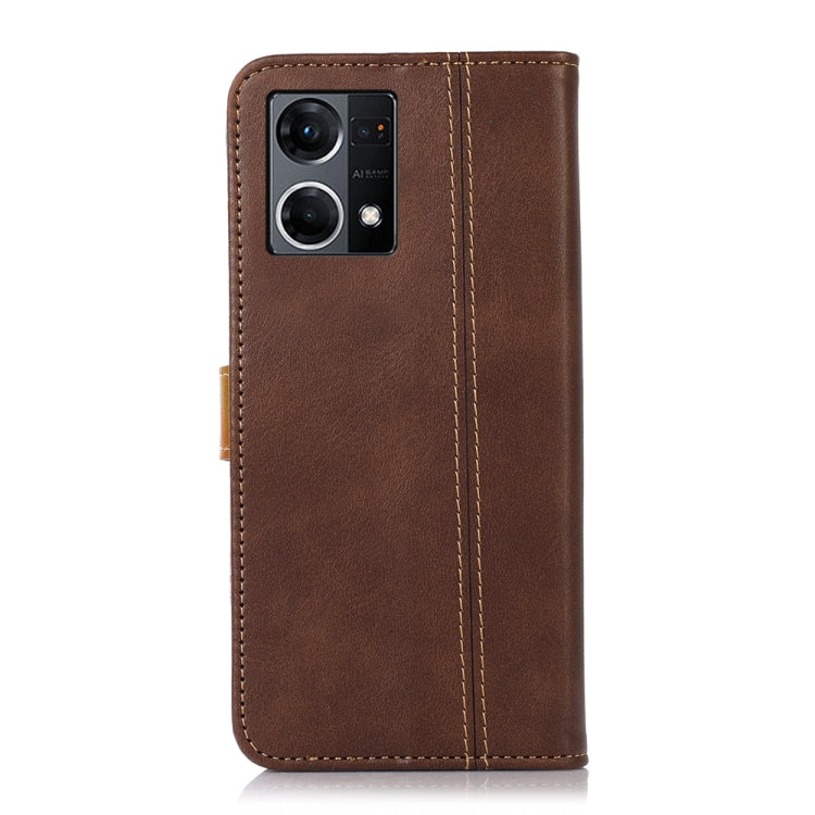 For OPPO Reno7 4G Global / F21 Pro Stitching Thread Calf Texture Leather Phone Case