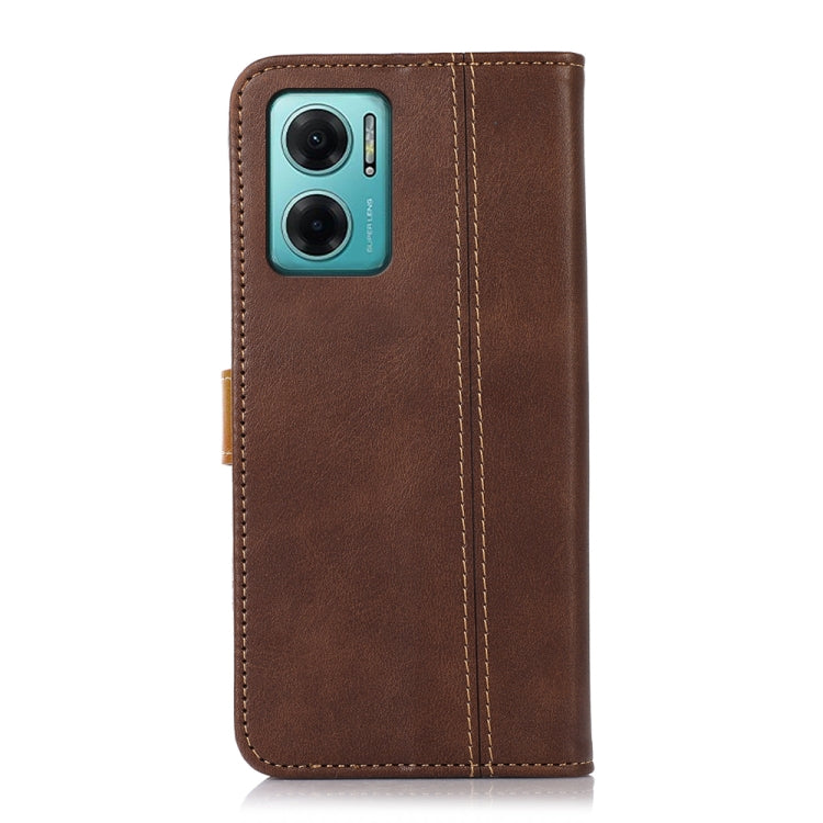 For Xiaomi Redmi Note 11E / Redmi 10 5G Stitching Thread Calf Texture Leather Phone Case