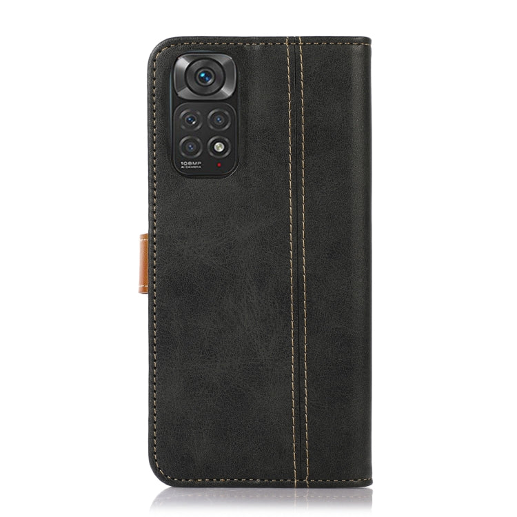 For Xiaomi Redmi Note 11S / 11 4G Stitching Thread Calf Texture Leather Phone Case