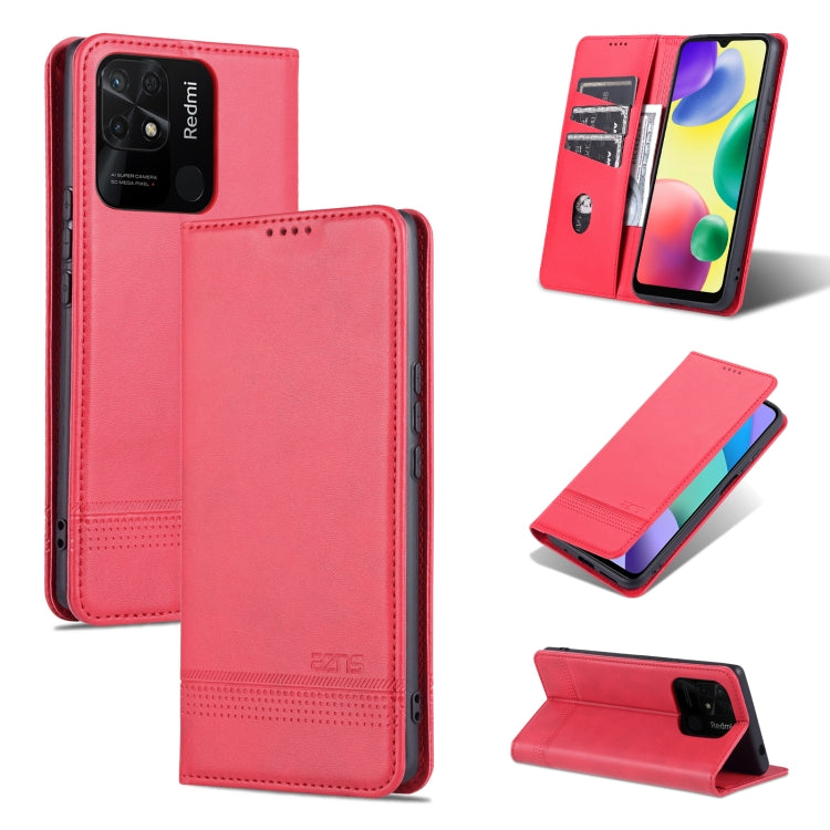 For Xiaomi Redmi 10C / 10 India AZNS Magnetic Calf Texture Flip Leather Phone Case
