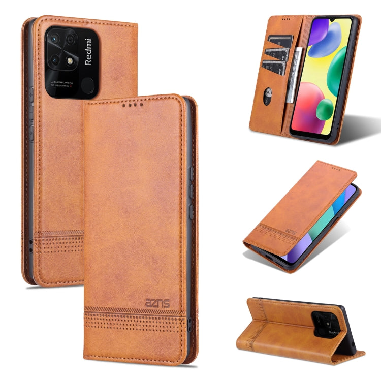 For Xiaomi Redmi 10C / 10 India AZNS Magnetic Calf Texture Flip Leather Phone Case