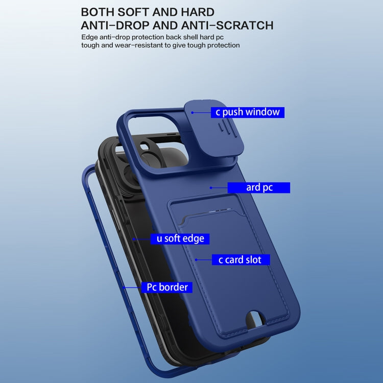 3 in 1 Sliding Camshield Card Phone Case For iPhone 12 Pro