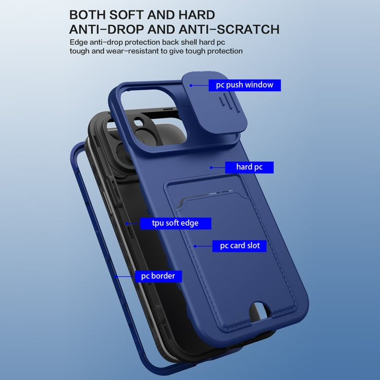 3 in 1 Sliding Camshield Card Phone Case For iPhone 11 Pro