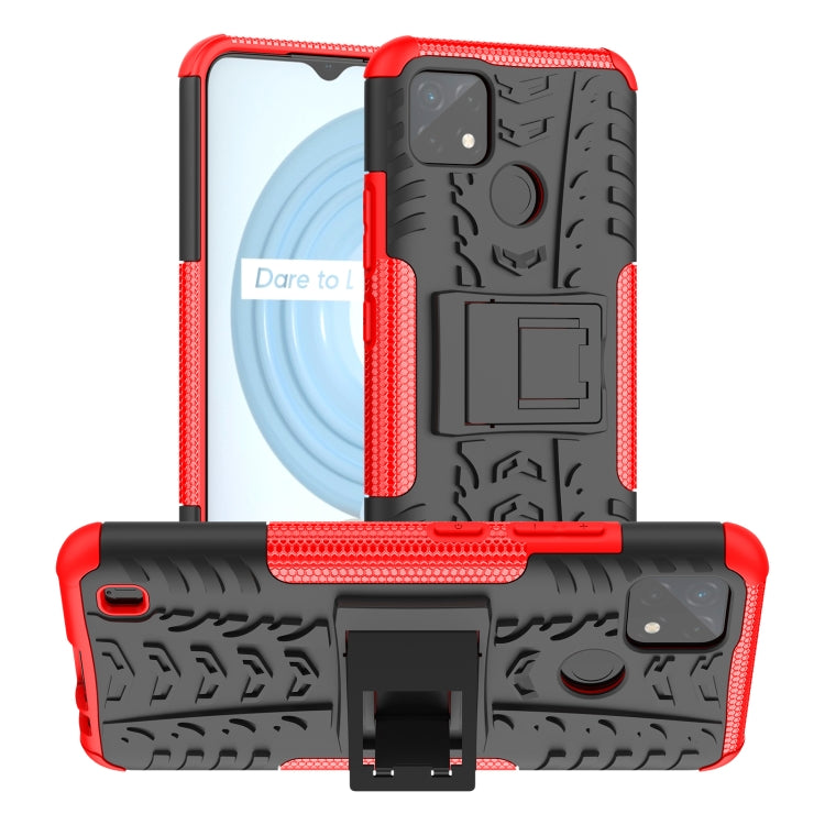 For OPPO Realme C21Y Tire Texture TPU + PC Phone Case with Holder