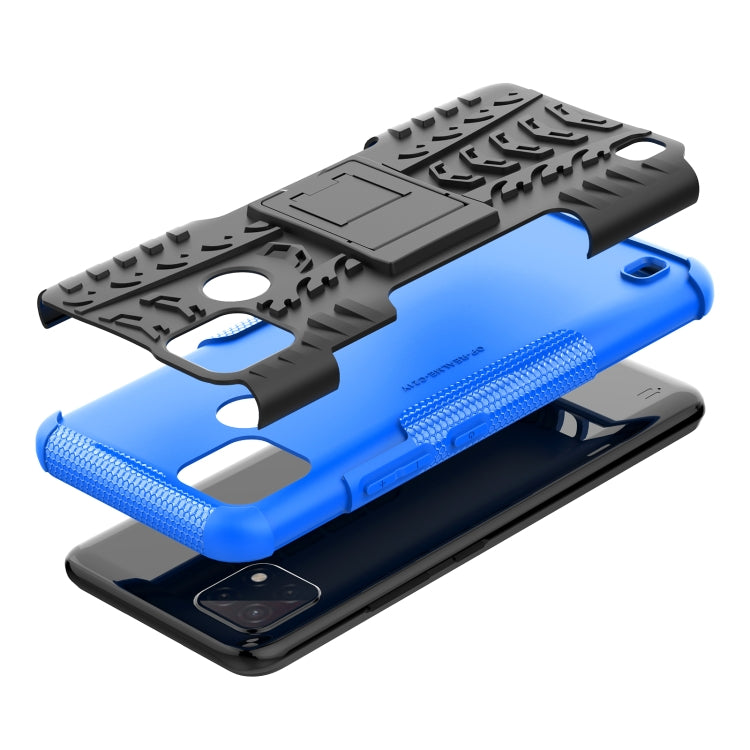 For OPPO Realme C21Y Tire Texture TPU + PC Phone Case with Holder