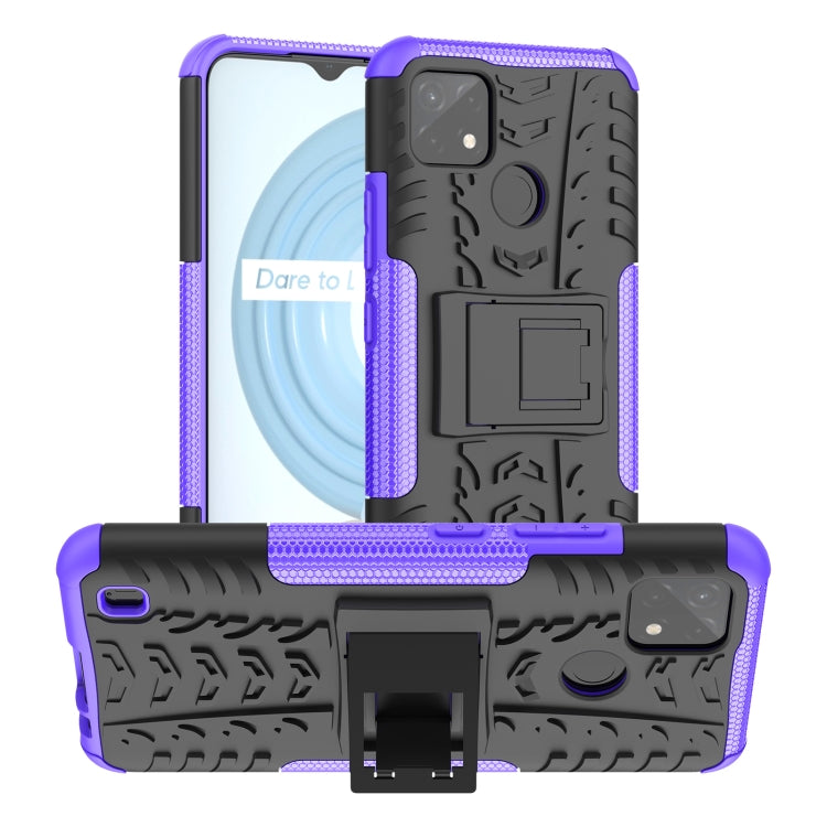 For OPPO Realme C21Y Tire Texture TPU + PC Phone Case with Holder