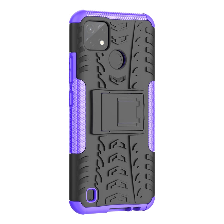 For OPPO Realme C21Y Tire Texture TPU + PC Phone Case with Holder