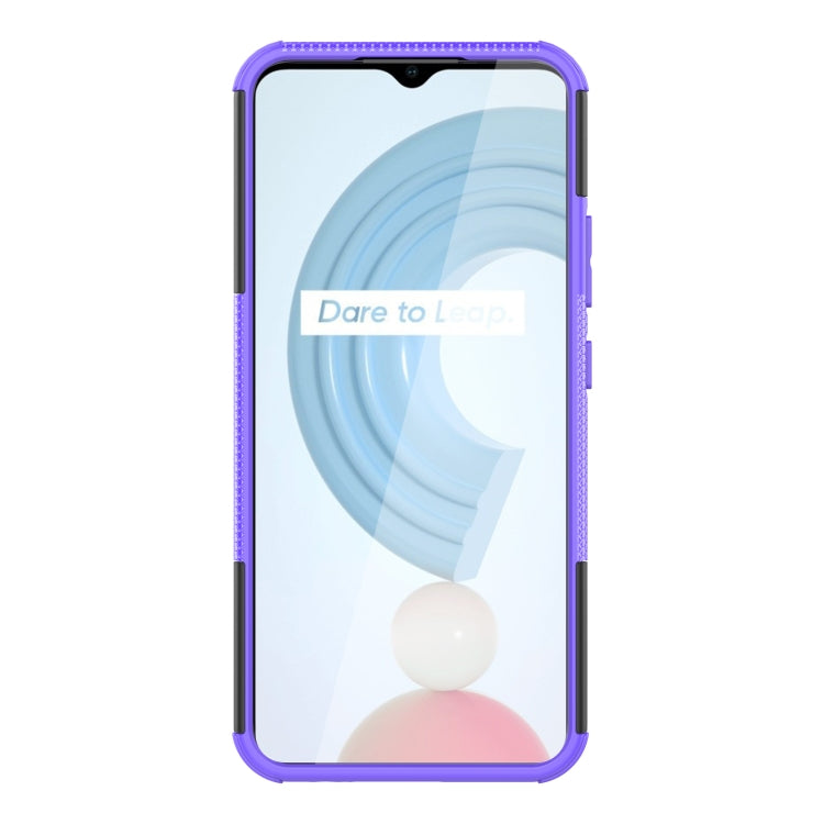 For OPPO Realme C21Y Tire Texture TPU + PC Phone Case with Holder