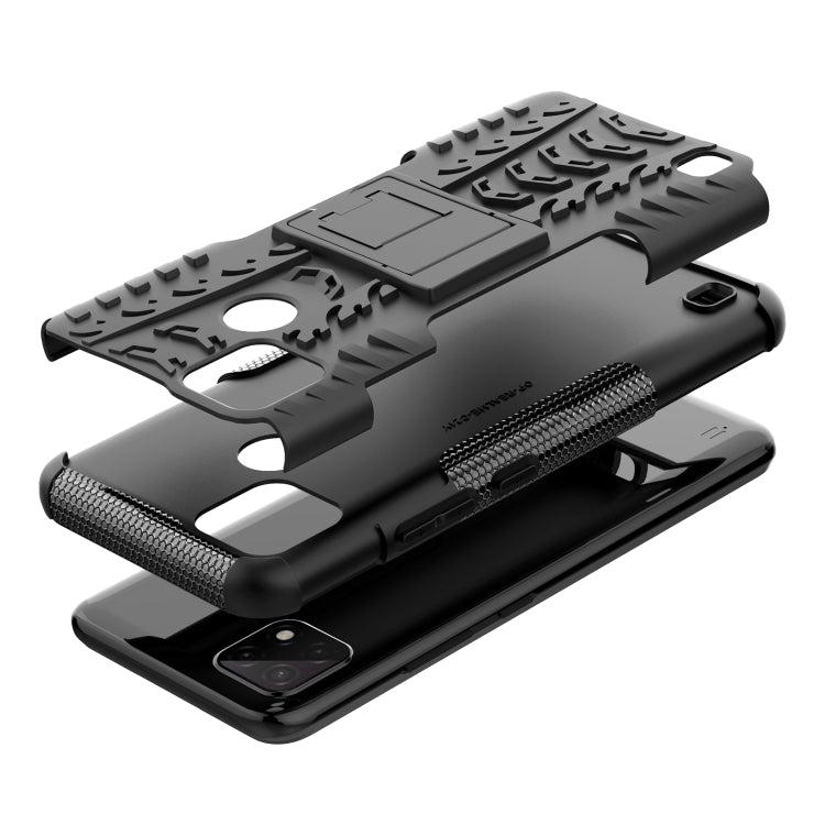 For OPPO Realme C21Y Tire Texture TPU + PC Phone Case with Holder