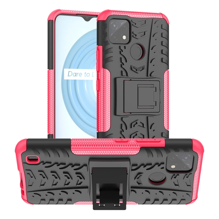 For OPPO Realme C21Y Tire Texture TPU + PC Phone Case with Holder