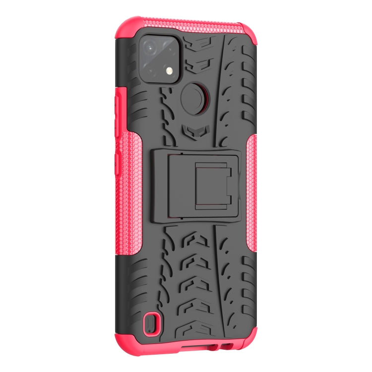For OPPO Realme C21Y Tire Texture TPU + PC Phone Case with Holder