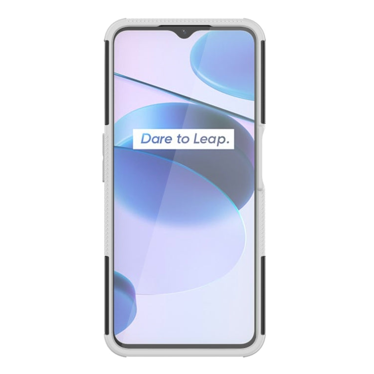 For OPPO Realme C35 Tire Texture TPU + PC Phone Case with Holder